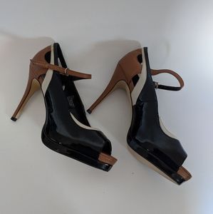 Peep Toe Strappy Stiletto Heels  Ladies size 10